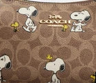 NWT Coach Teri Shoulder Bag Signature Canvas Leather Snoopy Print CBJ8