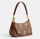 NWT Coach Teri Shoulder Bag Signature Canvas Leather Snoopy Print CBJ8