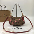 NWT COACH Teri Shoulder Bag CY694 Signature Canvas Cherry Print Tan Brown