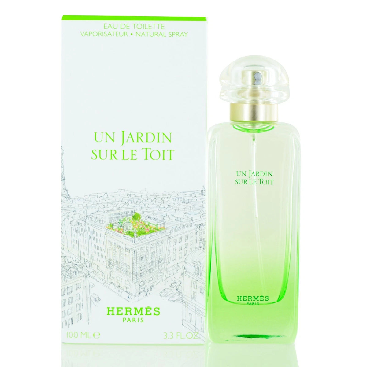 Un Jardin Sur Le Toit by Hermes Eau De Toilette Unisex Spray 3.3 Oz-New in Box