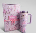 Stanley x LoveShackFancy Quencher H2.0 FlowState Tumbler 40 oz – Happy Thoughts Rosa Beaux Purple