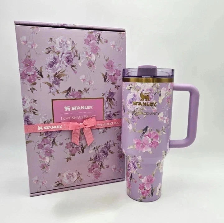 Stanley x LoveShackFancy Quencher H2.0 FlowState 40 oz Floral Tumbler – Purple/Lilac