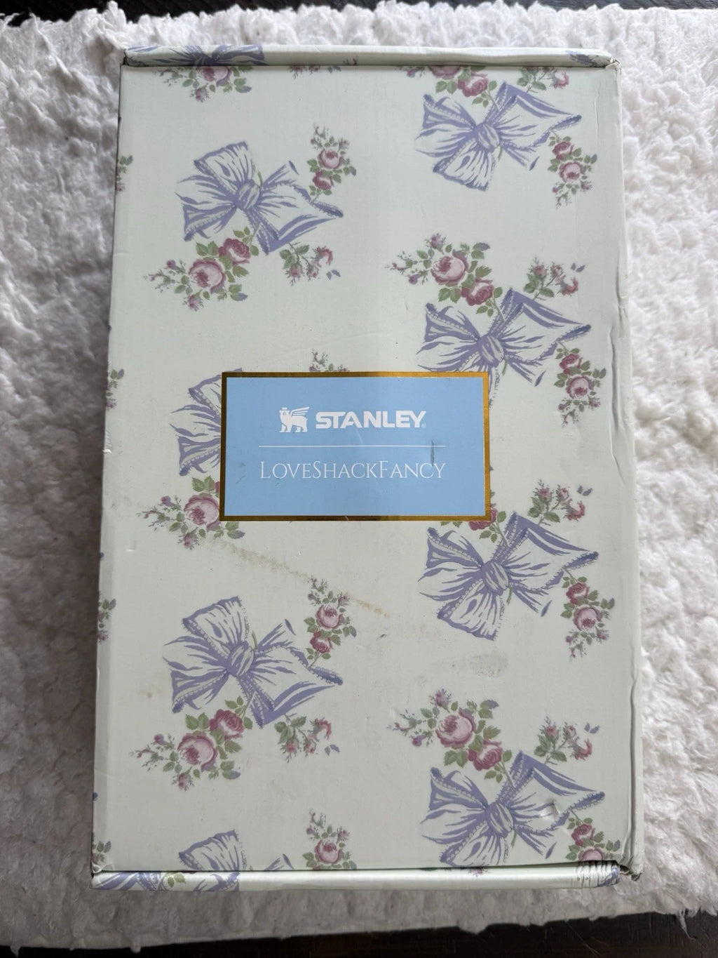 Stanley x LoveShackFancy Holiday Quencher 40 oz Rosa Beaux Blue Tumbler with Gift Box