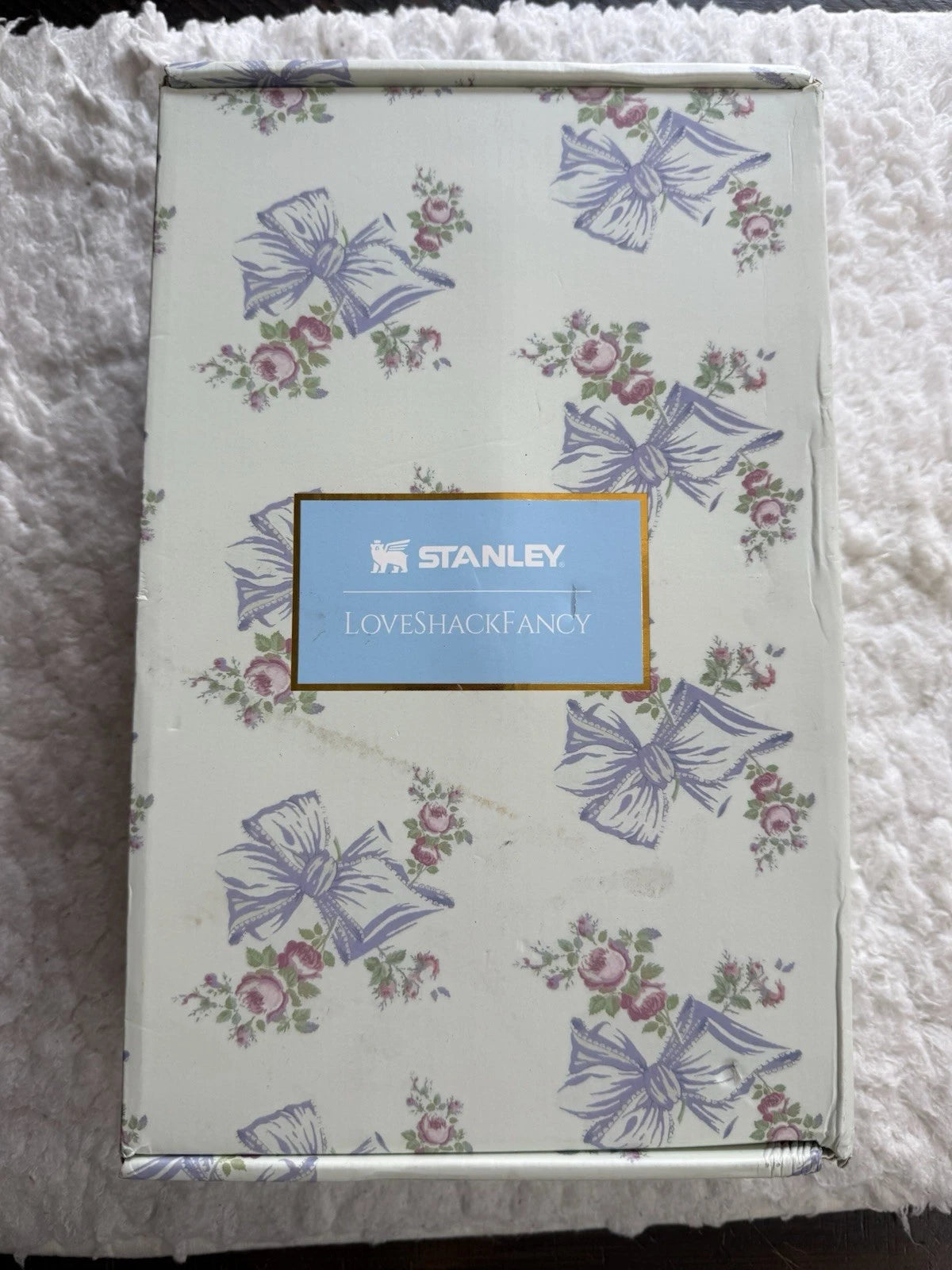 Stanley x LoveShackFancy Holiday Quencher 40 oz Rosa Beaux Blue Tumbler with Gift Box