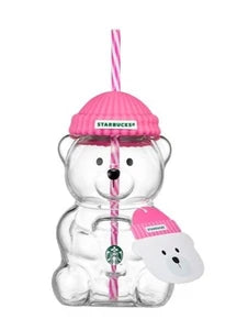 Starbucks Korea Bearista Glass Cold Cup 591ml Baby Pink Barbie Pink New