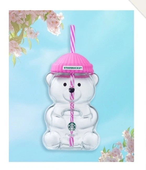 Starbucks Korea Bearista Glass Cold Cup 591ml Baby Pink Barbie Pink New