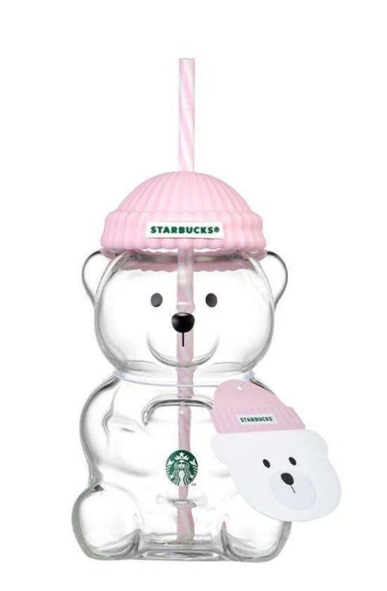 Starbucks Korea Bearista Glass Cold Cup 591ml Baby Pink Barbie Pink New