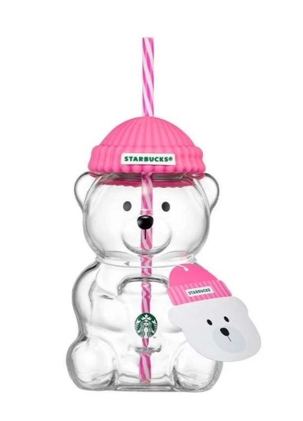 Starbucks Korea Bearista Glass Cold Cup 591ml Baby Pink Barbie Pink New